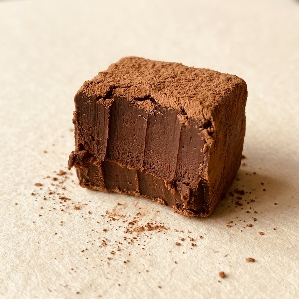 A truffle cut in half